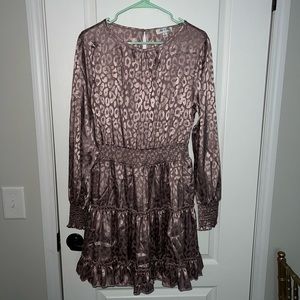 Metallic purple cheetah print dress